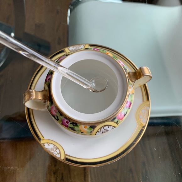 Antique Noritake Nippon Mustard w/Attached Undertray - Picture 2 of 4